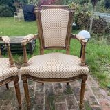 Pair of Louis 16 cabriolet armchairs
