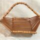 Basket fruit cut 1960 vintage bamboo rattan wicker
