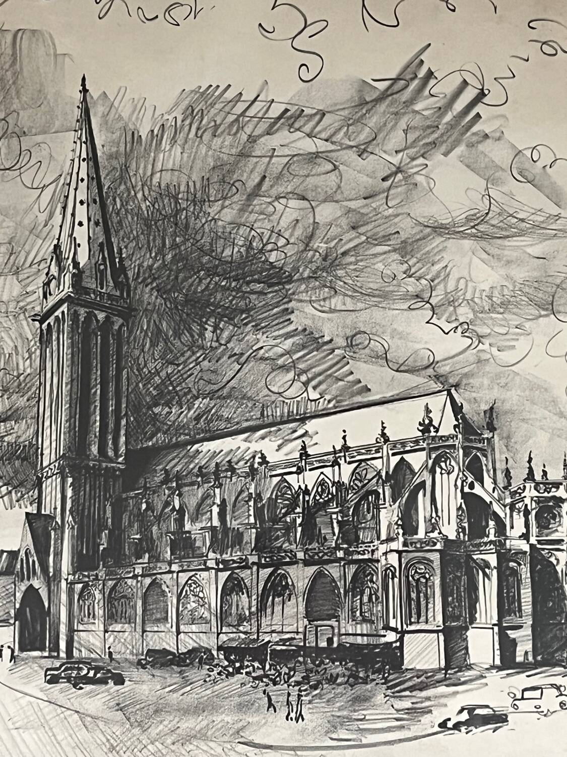 Painting: Pencil drawing - Church