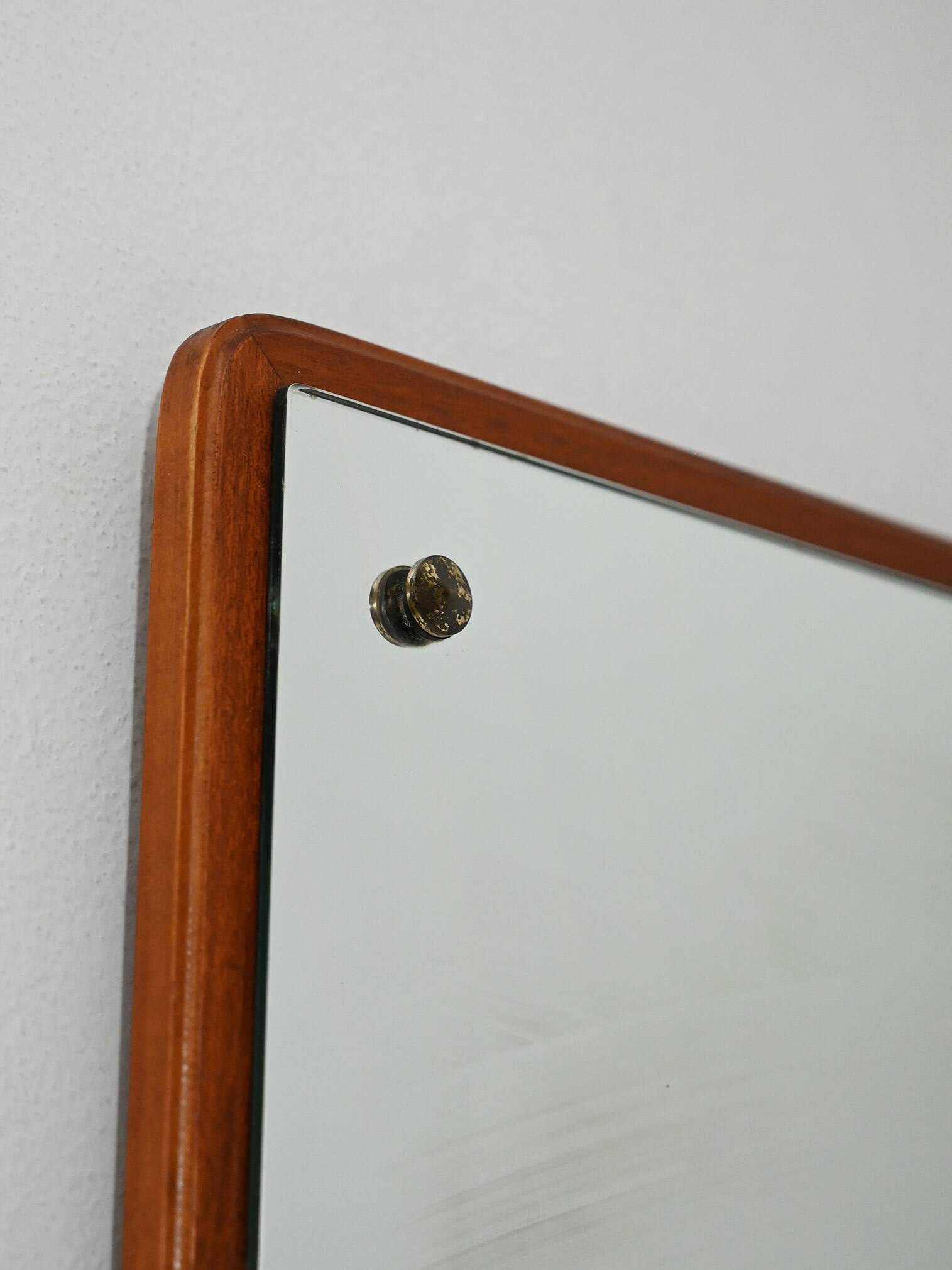 Scandinavian square teak mirror from the 1960s–70s