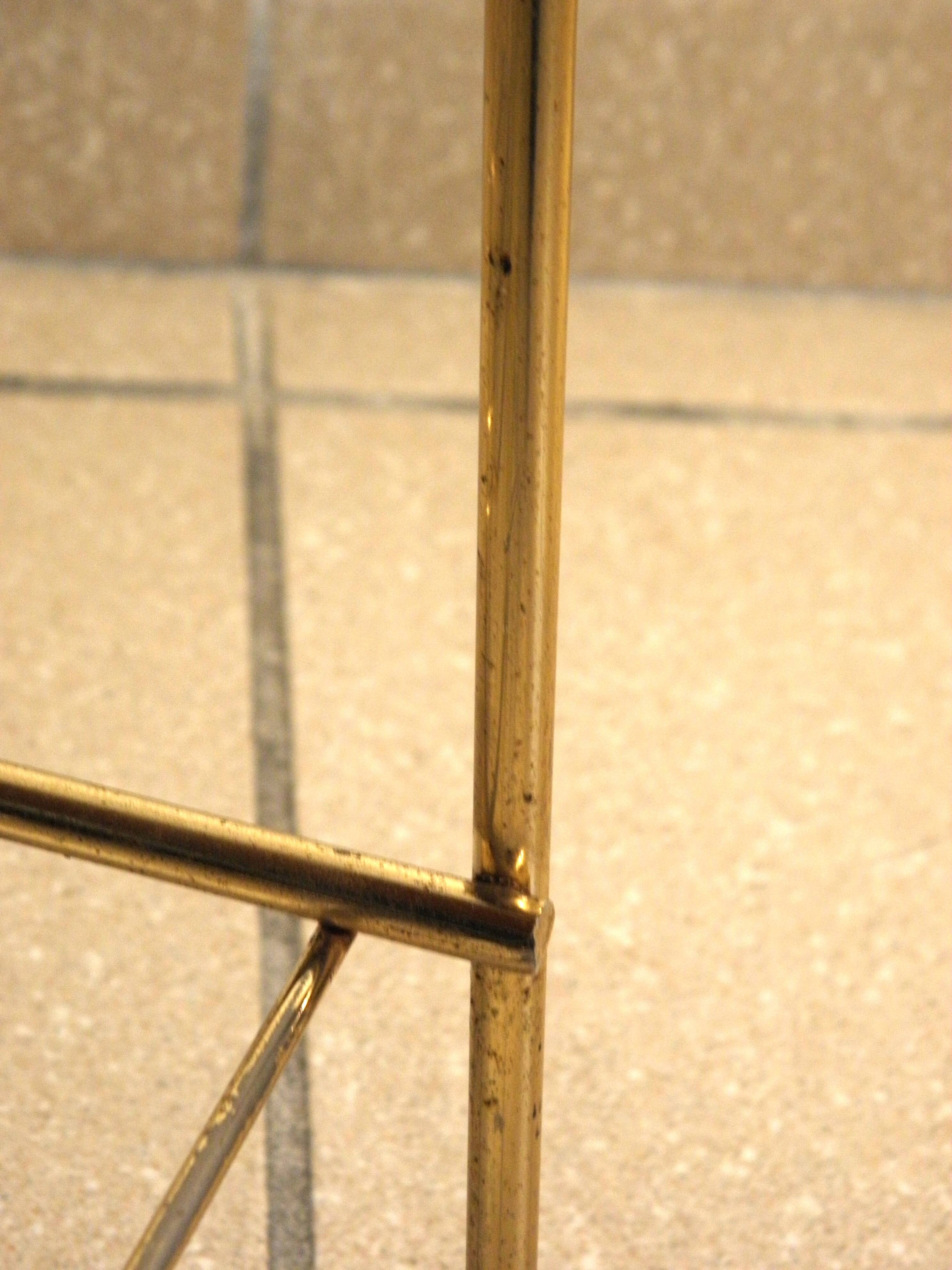 Side table - wooden and gold metal magazine rack