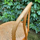 Set of four cane and webbing bar stools