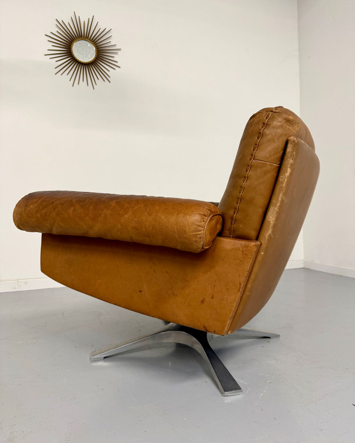 Vintage DE SEDE DS-31 brown leather armchair from the 1970s