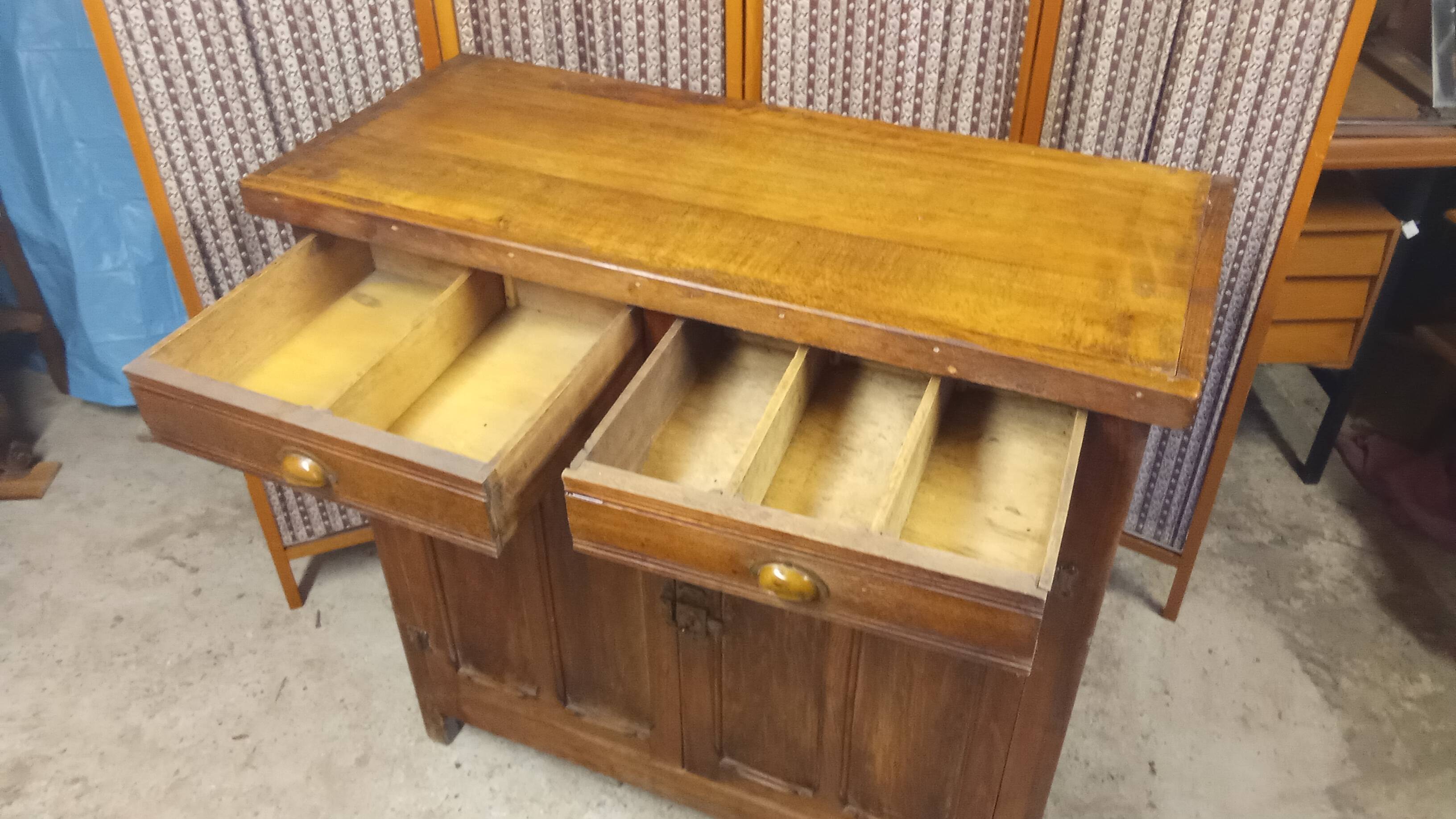 Vintage old Parisian low sideboard