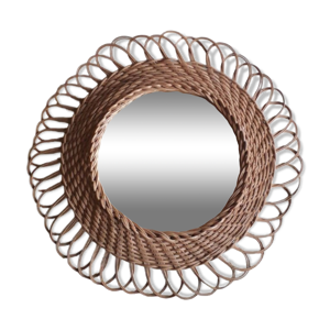 miroir soleil en osier