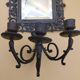 Applique miroir bougeoirs bronze doré