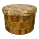 Patchwork leather storage pouf by De Sede, 1970s.