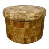 Pouf coffre en patchwork de cuir De Sede, années 1970