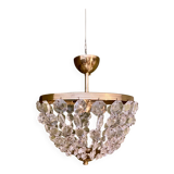 Crystal and brass chandelier