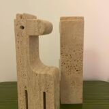 Travertine giraffe bookends, Fratelli Mannelli, Italy, 1970s