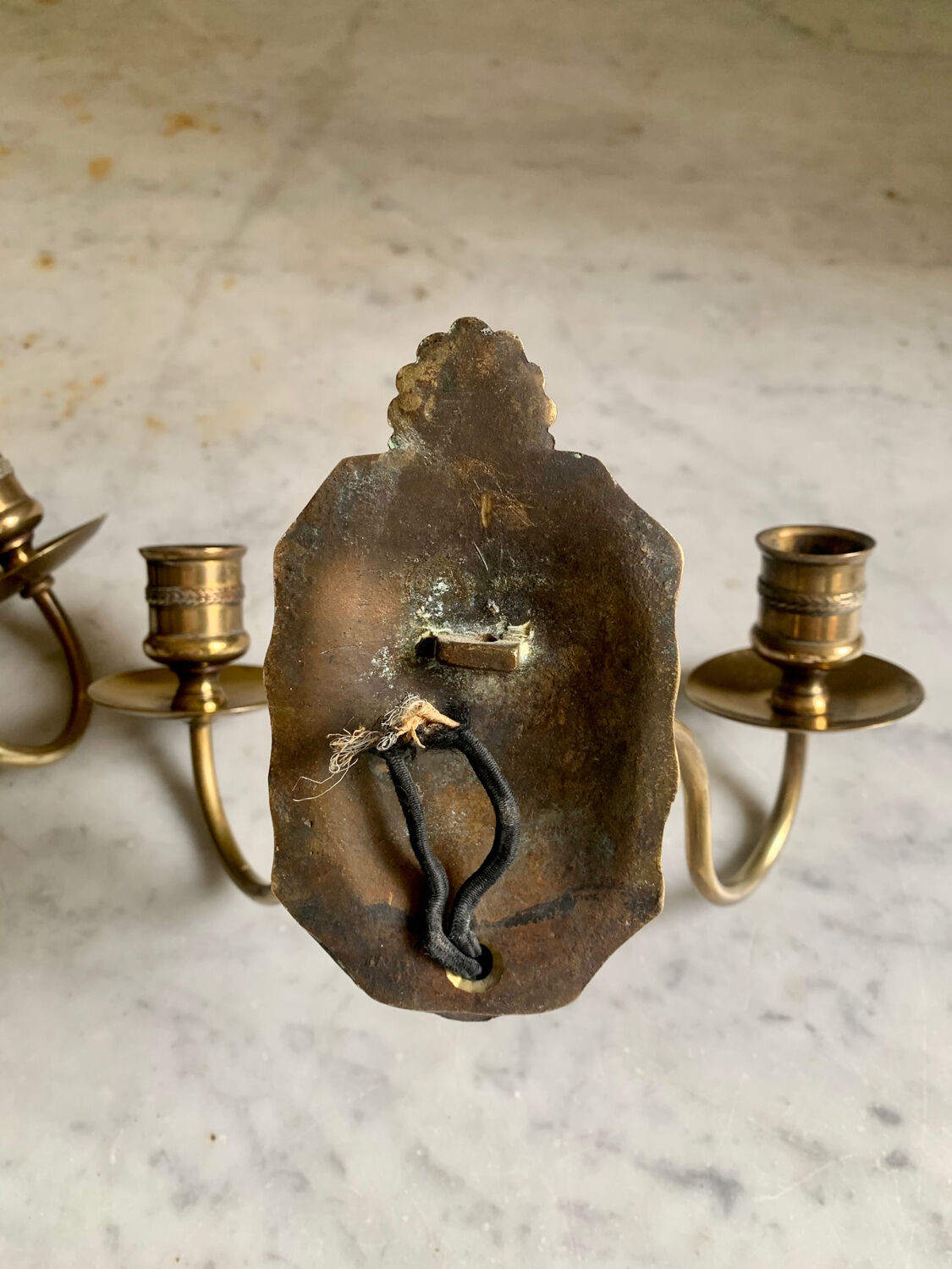 Brass wall candlesticks