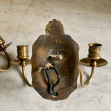 Brass wall candlesticks
