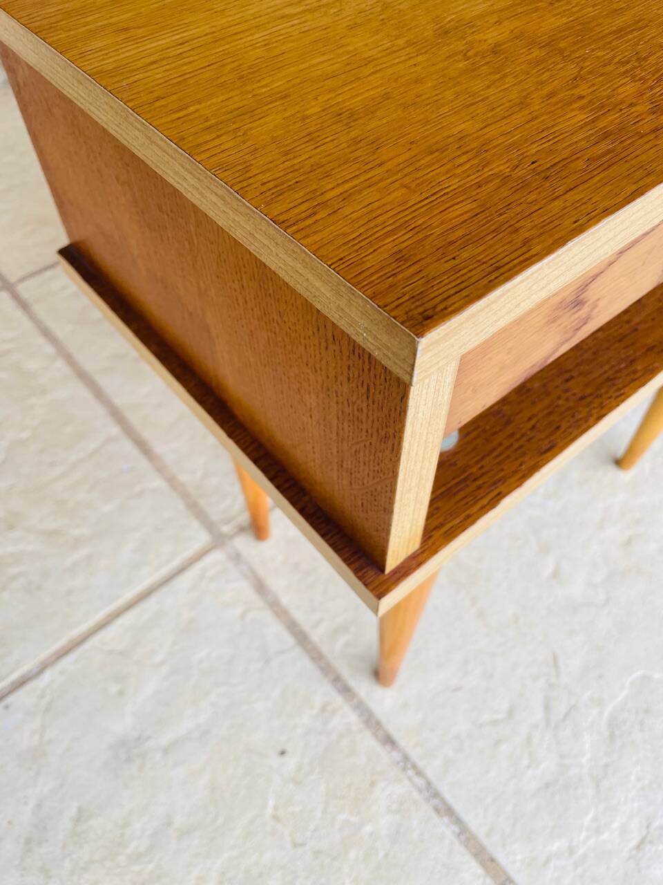 Vintage Scandinavian-style oak bedside table, circa 1960s/1970s