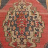 136x244 Vintage Geometric Pattern Designer Turkish Vintage Rug, 5x7