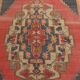 Tapis turc vintage de créateur à motif géométrique vintage 136x244, 5x7