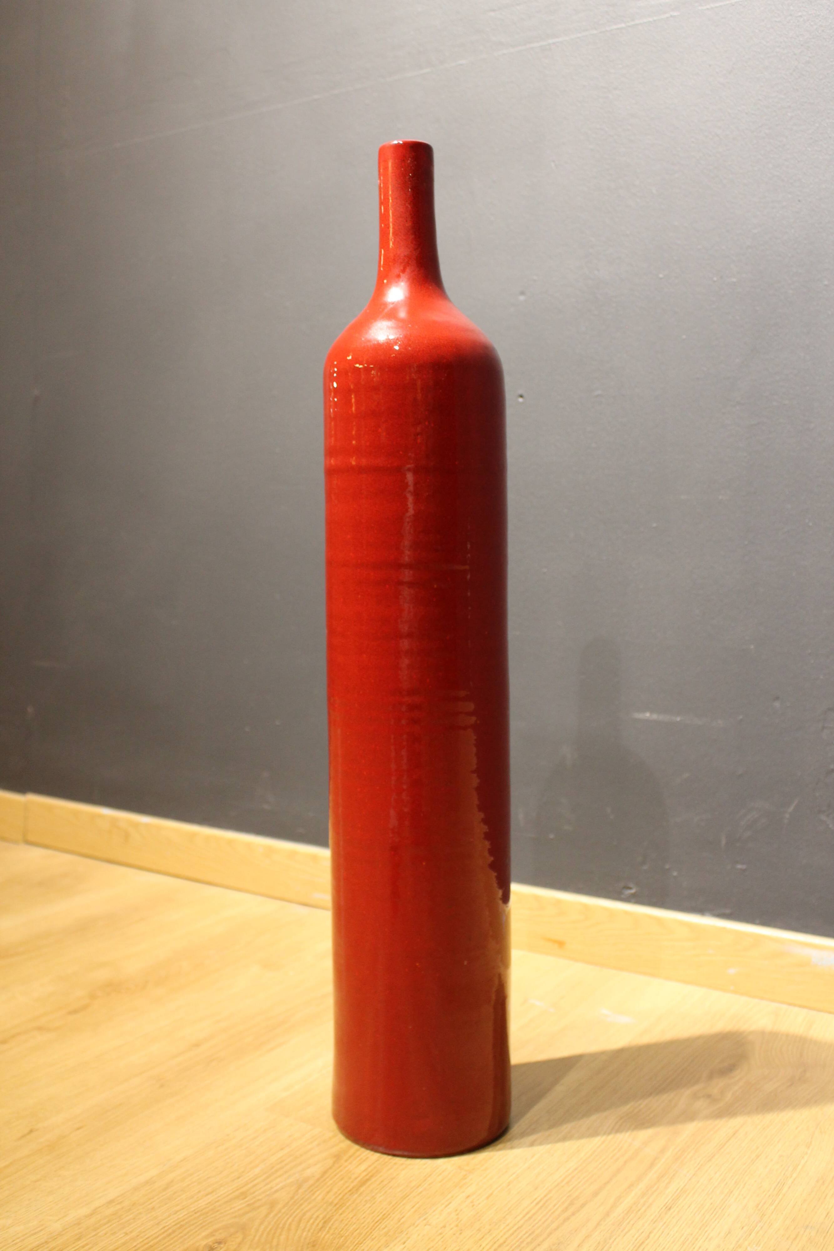 Important vase bouteille, Poterie d'Accolay