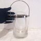 Glass and silver metal ice bucket
