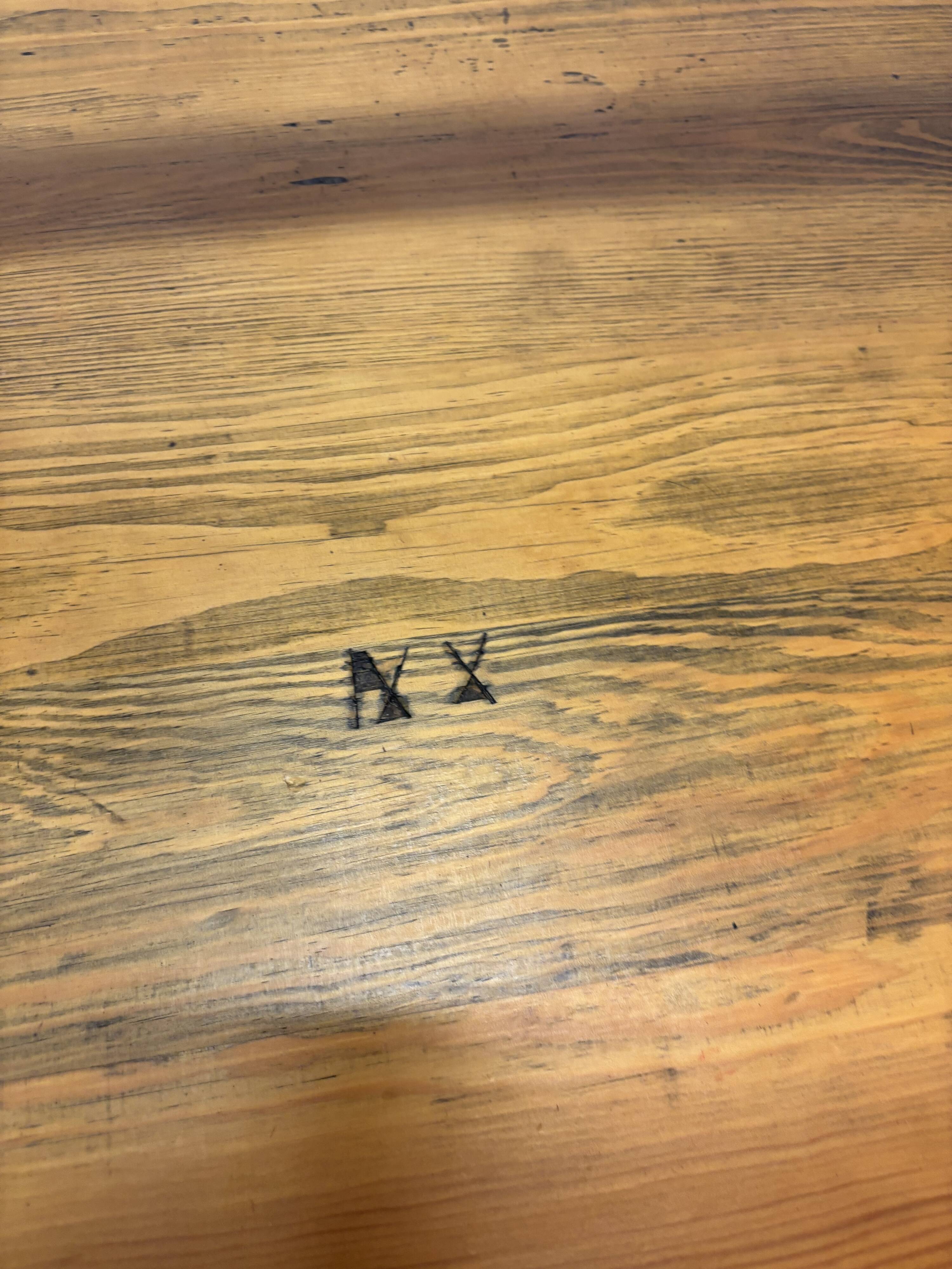 Vintage Pinewood Dining Table Desk with Drawer 60s Design