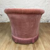 Powdered pink velvet toad chair