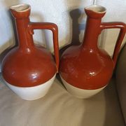 Trois carafes en grès vernissé Bardinet distillateur Bordeaux