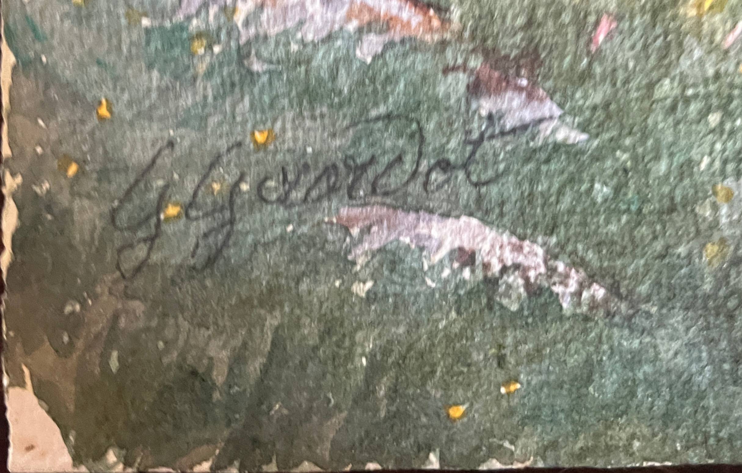 Watercolor painting by G. GIRARDOT (1856-1914) Around Leysin around 1900