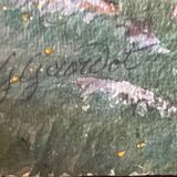 Watercolor painting by G. GIRARDOT (1856-1914) Around Leysin around 1900