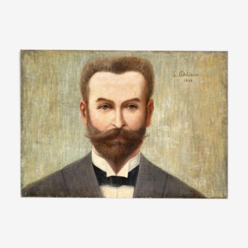 Tableau ancien, portrait d´un gentleman, signé Debiesse, daté 1898