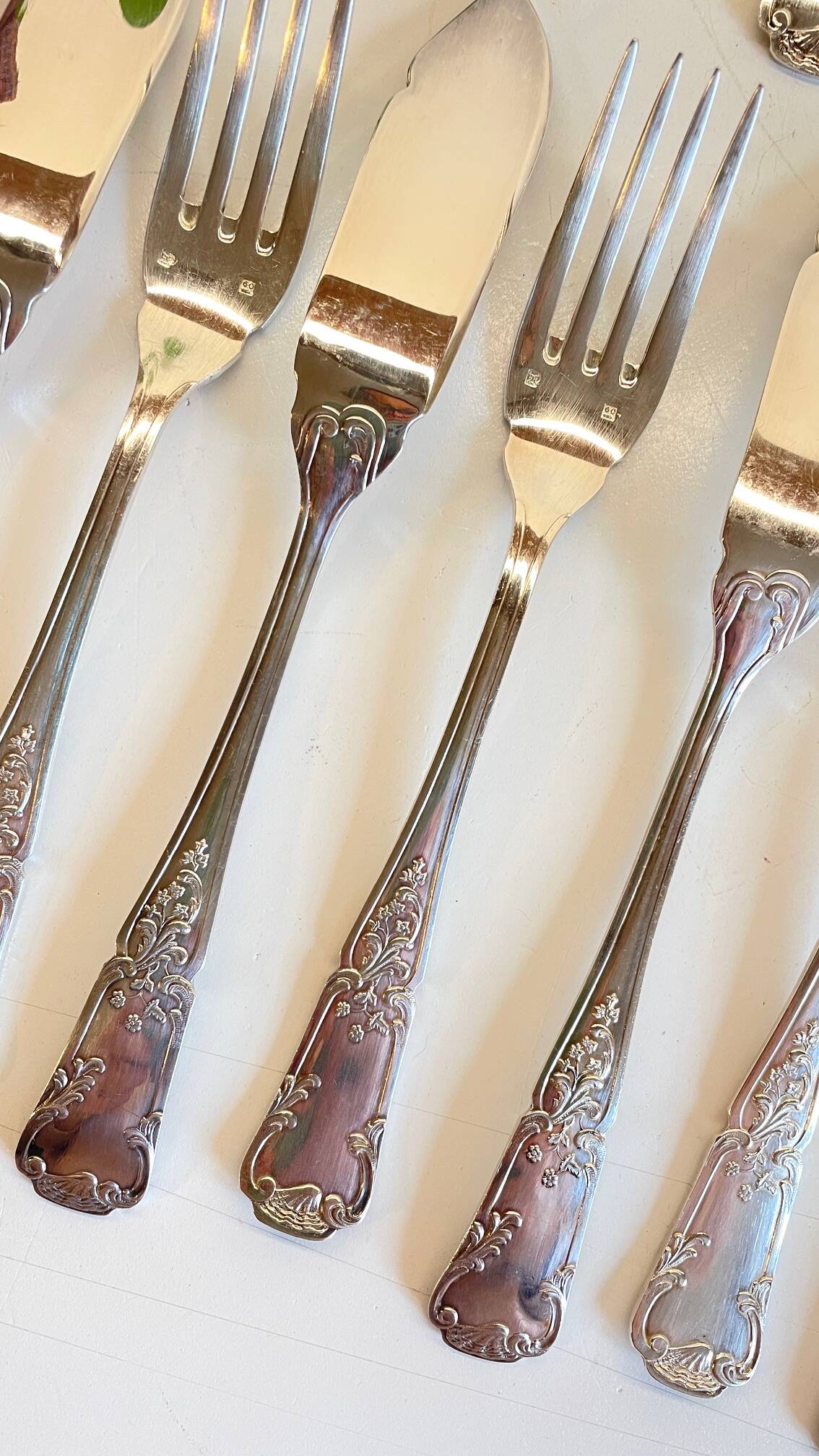 PLATIL 12 Couverts à Poisson  Métal Argenté