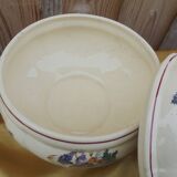 Sarreguemines AGRESTE soup tureen with flower decoration