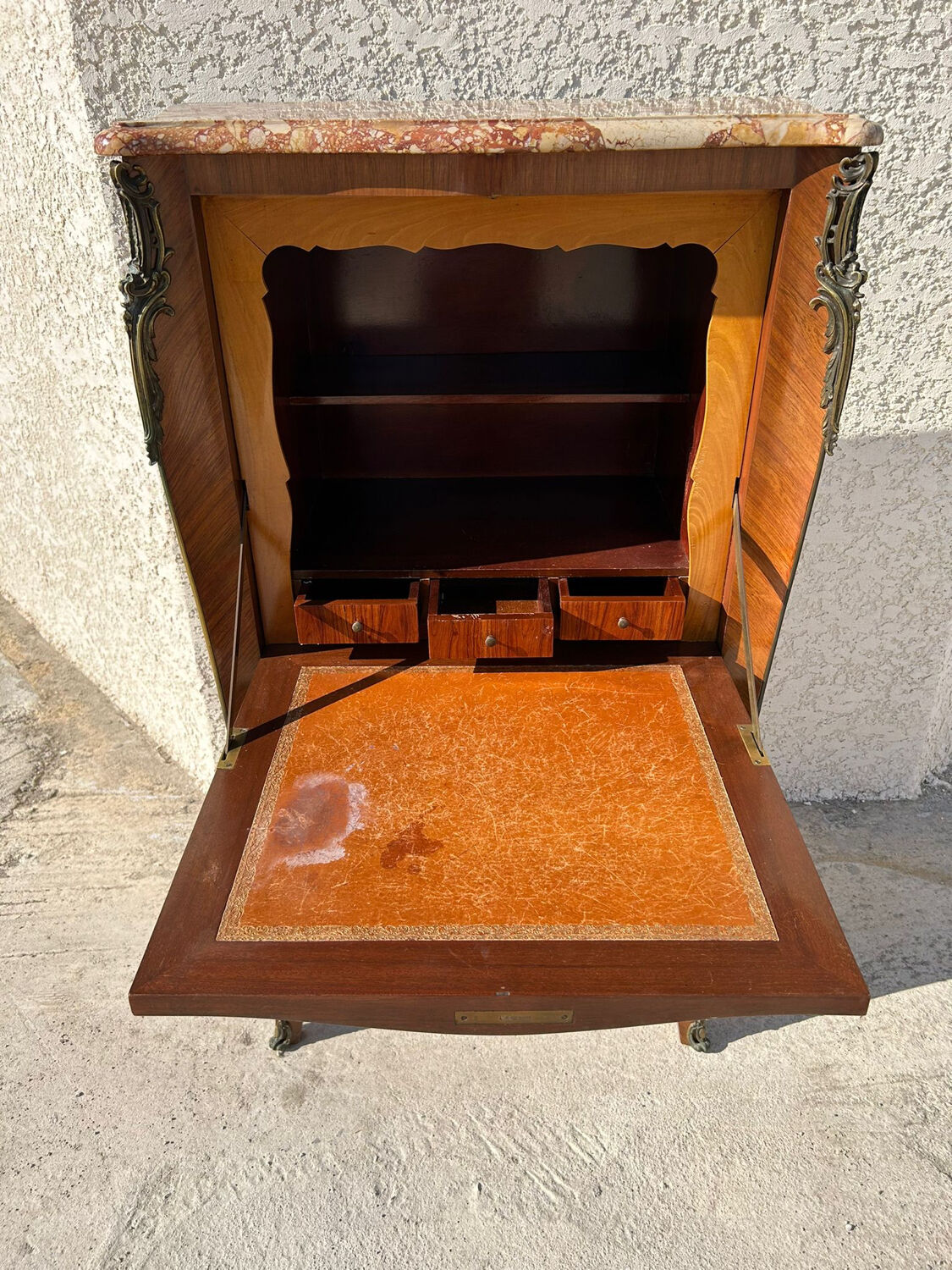 Curved rosewood secretary