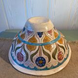 Hand painted enameled ceramic salad bowl