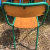 Lot of 11 school chairs from the 70