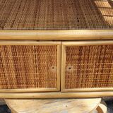 Vintage rattan bedside tables.