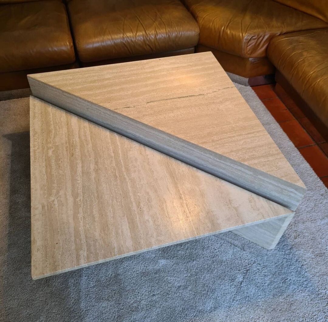2-item travertine lounge tables