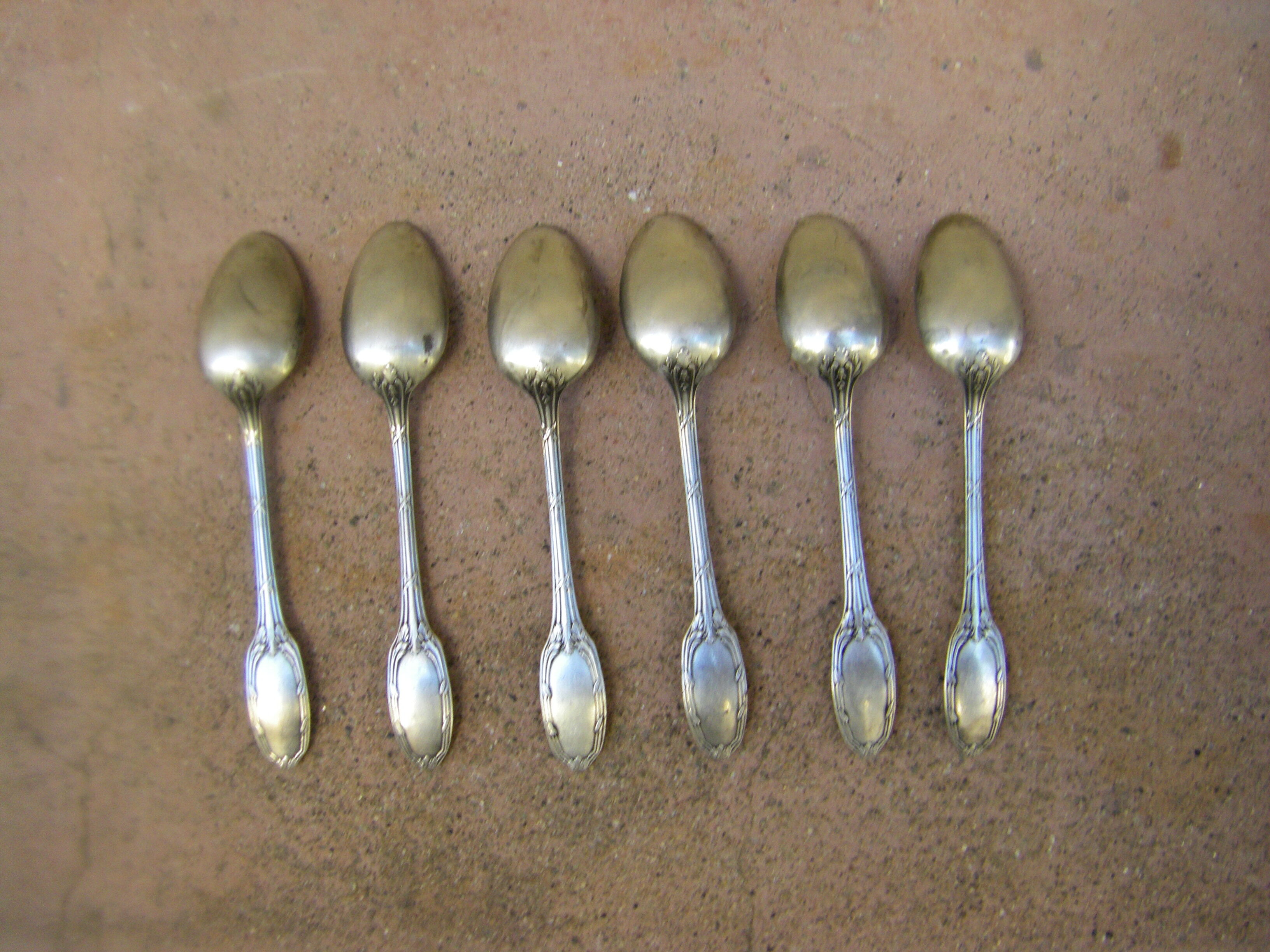 Series of six small spoons.