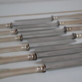 12 dessert knives old metal silver monogram