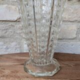Ancien vase en verre pressé style art deco sklo union