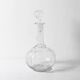Vintage Glass Decanter: Roses Patterned Wine Carafe, Empoli Italy 1950s