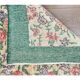 Turkish  Oushak vintage hand-knotted floral green rugs bordered 176x205