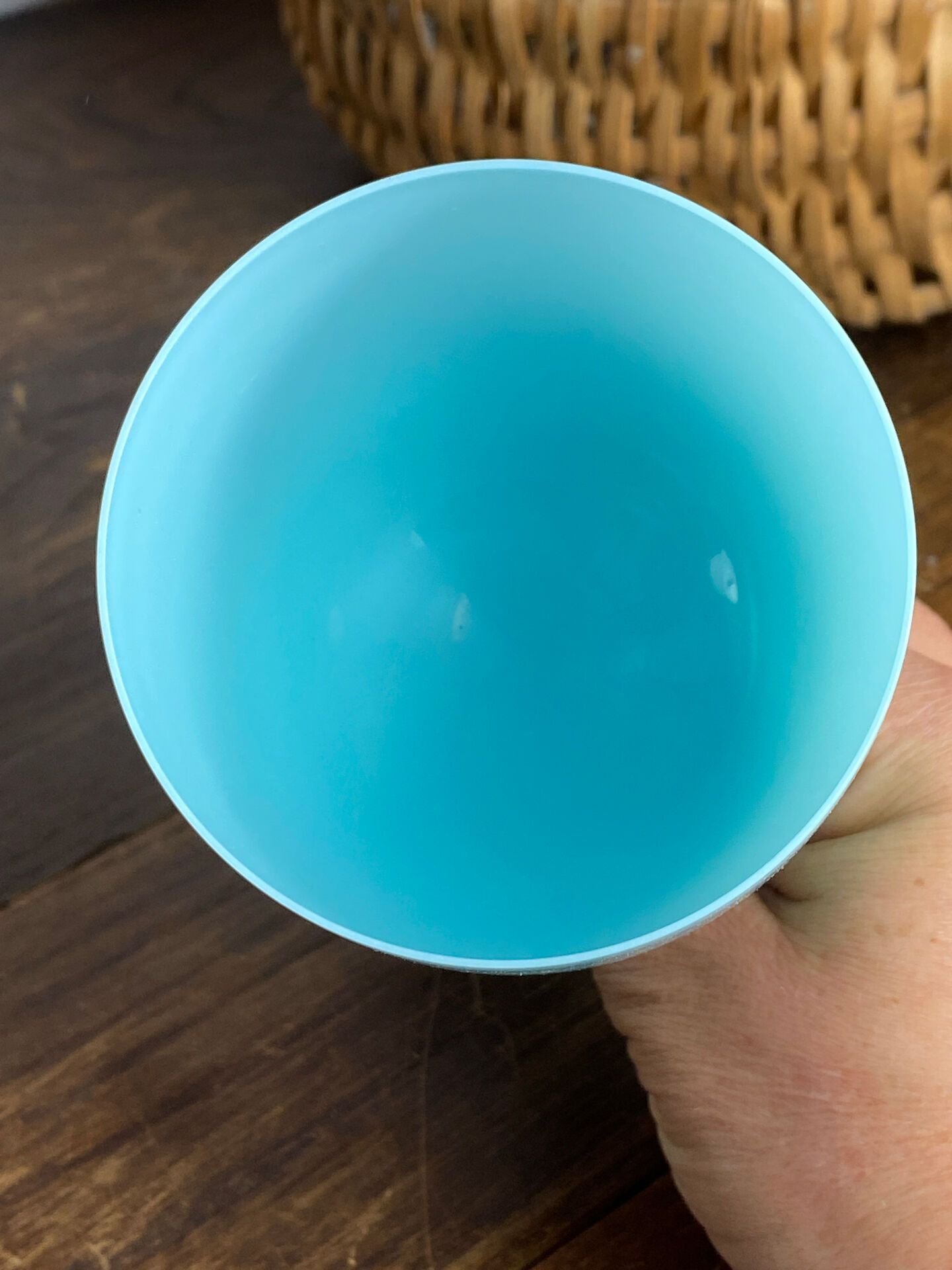Blue opaline glass goblet from Portieux