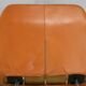 Sofa "space age". Leather, fiberglass, foam, steel. Circa 1970. Orange.