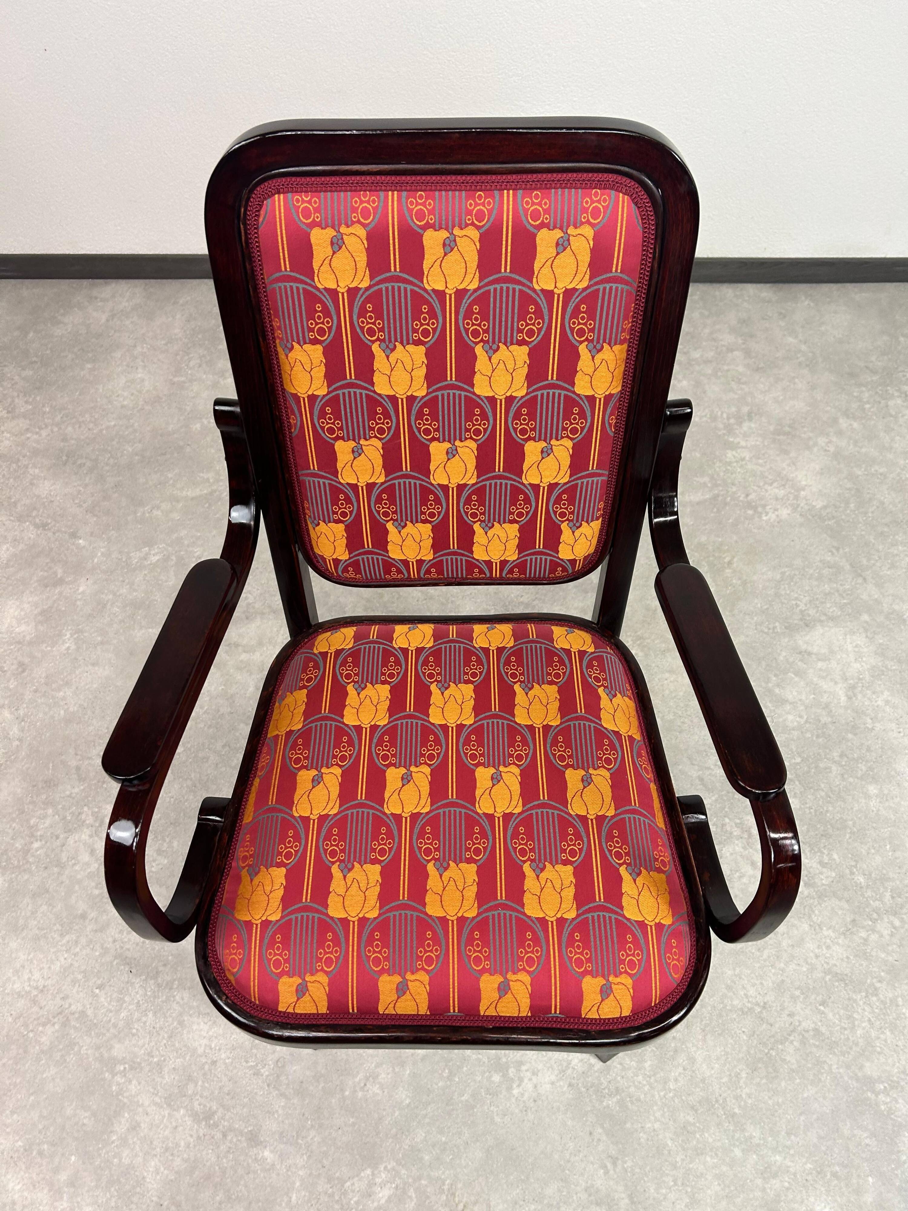 Art Nouveau office chair by Gustav Siegel for Thonet