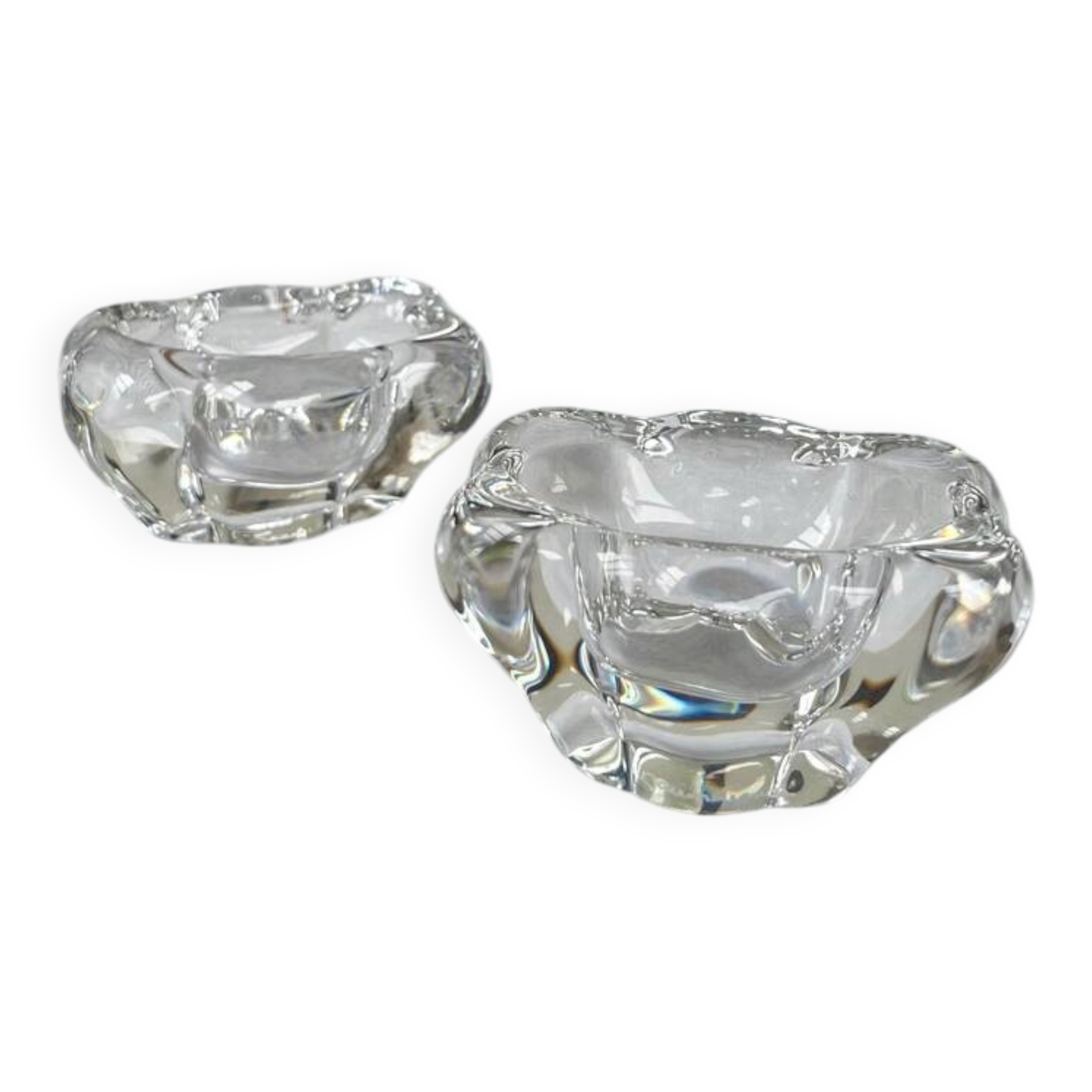 Pair of crystal salt cellars — Daum France