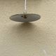 Vintage lampshade in green and white enamelled sheet metal with LED electricity
