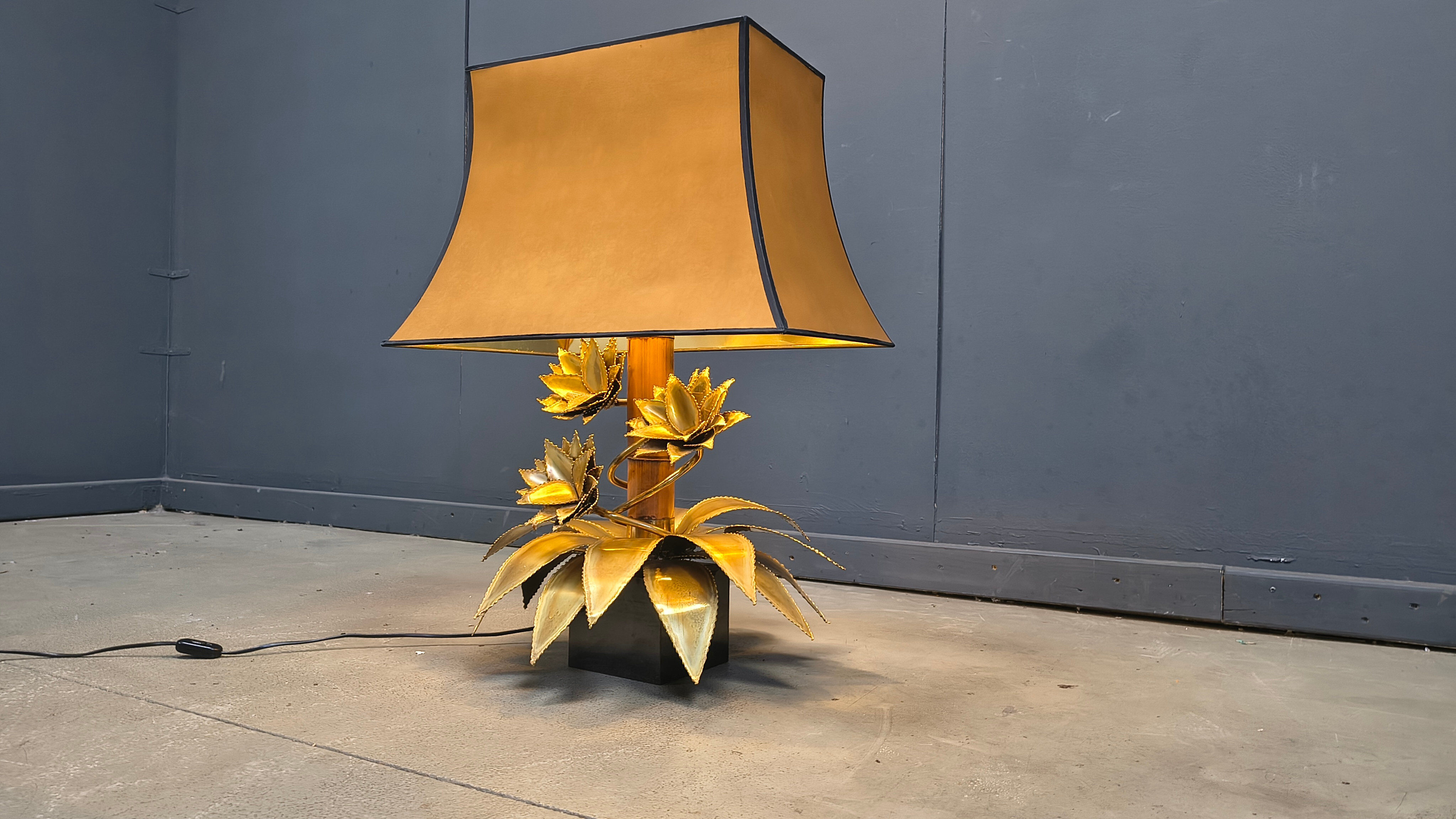 Maison Jansen floral table lamp, 1970s