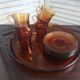 Duralex vintage amber coffee service