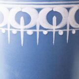 Dutch blue and white ceramic table lamp, 1977, with a new Liberty London shade.