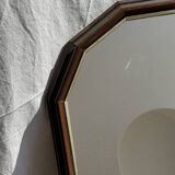 Petit miroir arrondi, cadre en bois, encadrement doré H49,5