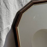 Petit miroir arrondi, cadre en bois, encadrement doré H49,5