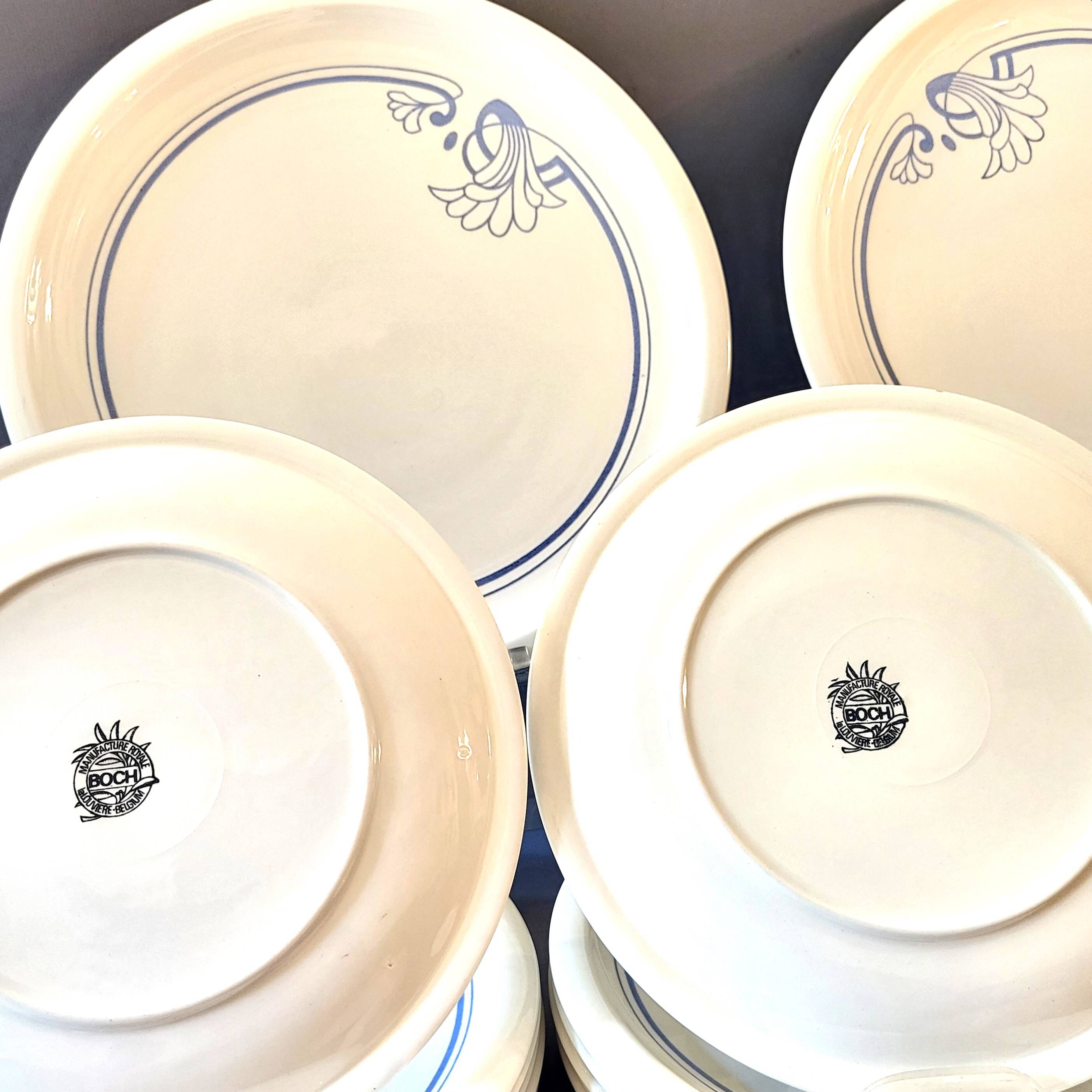 Boch (Belgium) Service for 12 people Art Nouveau decor